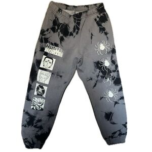 Hunter x Hunter Tie-Dye Graphic Joggers - Gray & Black